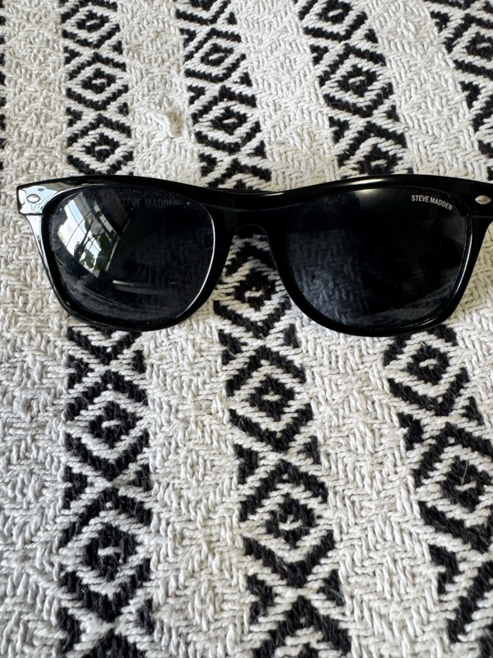 Steve Madden Glossy Black Wayfarer Sunglasses